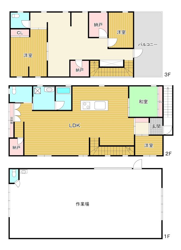 本木1丁目ガレージ付き戸建 間取り