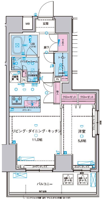 ジェノヴィア浅草Ⅱスカイガーデン 間取り