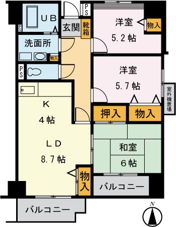 シーダーエクセレントⅡ 602号室 間取り