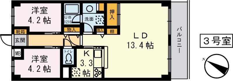 ライオンズマンションつきみ野の森第２ 303号室 間取り
