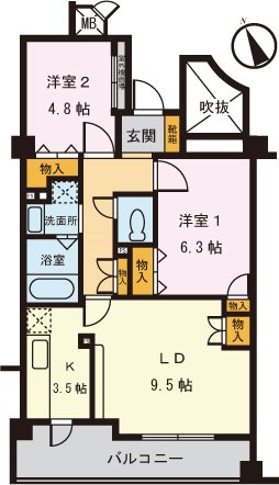 アーネスト 102号室 間取り