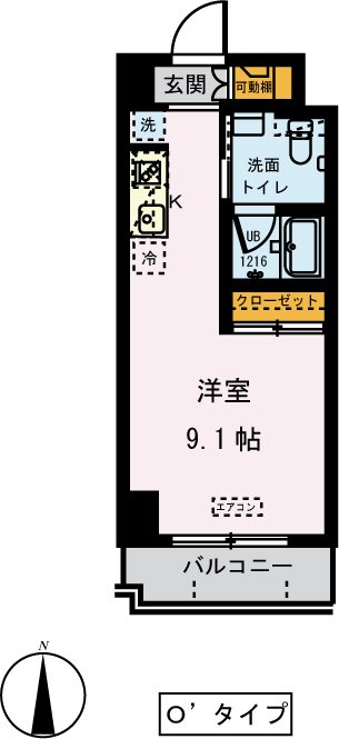 ドムス常盤 805号室 間取り