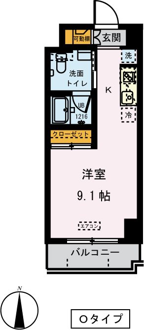 ドムス常盤 709号室 間取り
