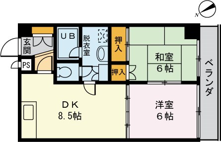 ルミエール上杉  502号室 間取り