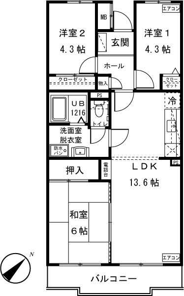 アガット日吉    303号室 間取り