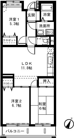 ライネスハイムⅡ 間取り図