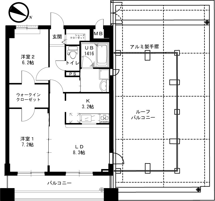 スペリオールパレス   405号室 間取り