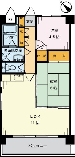 アルデール枡形    505号室 間取り