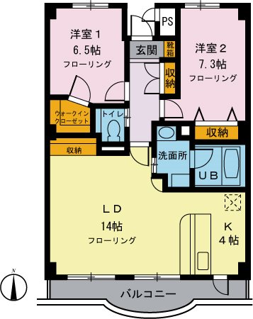 メロディーア 202号室 間取り
