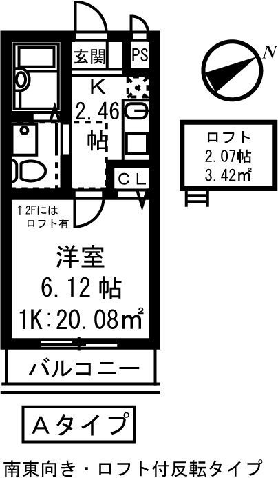 フォセット    202号室 間取り