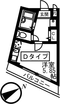 フォセット 108号室 間取り