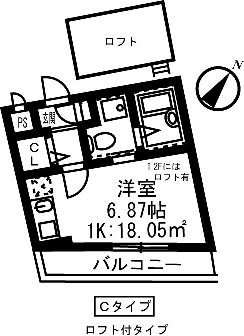 フォセット    209号室 間取り
