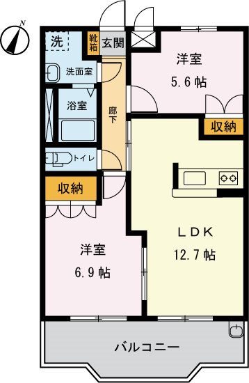 フェリス聖蹟Ⅲ 201号室 間取り