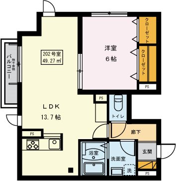 フェリックス 202号室 間取り