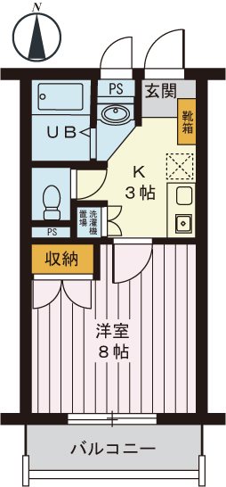 パインフィールド 206号室 間取り