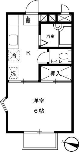 エクレール国立 301号室 間取り