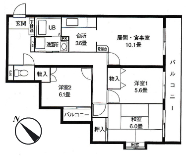 アビオン多摩川 205号室 間取り