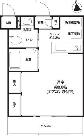 グランプラス 202号室 間取り