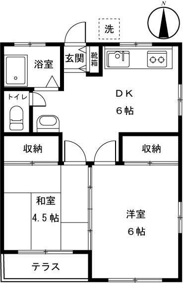 吉田コーポ 101号室 間取り