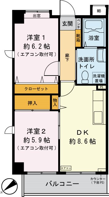 サンリーフ保土ヶ谷 307号室 間取り