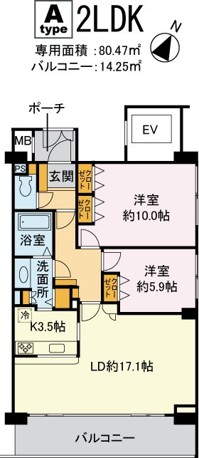 アヴニール深沢 201号室 間取り