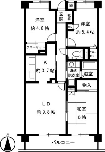 304号室 間取り