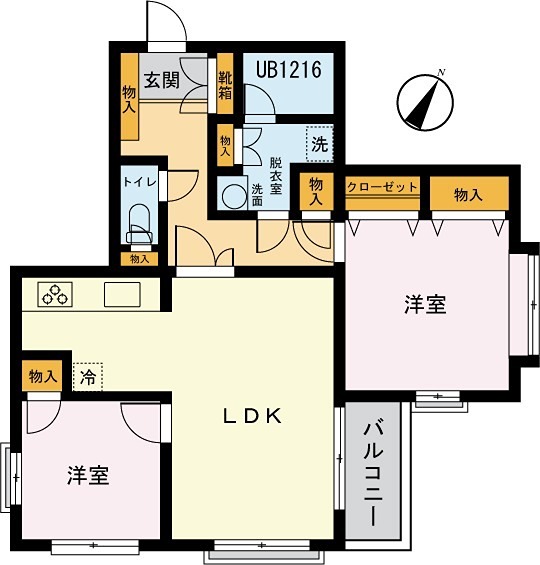 ビューラー八成山 203号室 間取り