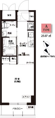 リリィパワーズレジデンスセンター南 209号室 間取り