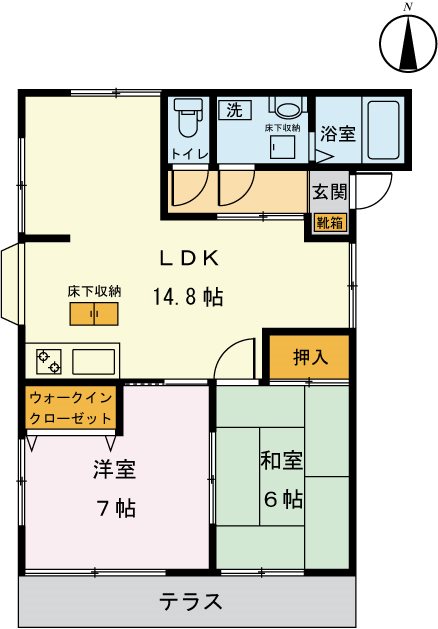 梅園 102号室 間取り