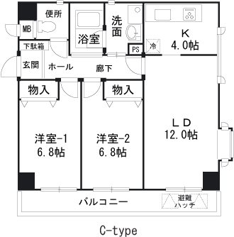 セヴェル方南町 401号室 間取り