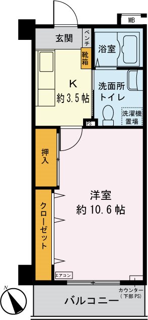 サンリーフ保土ヶ谷 103号室 間取り