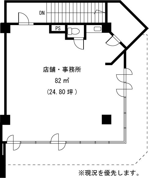 アーバンハイツ土志田 2F－D店舗号室 間取り