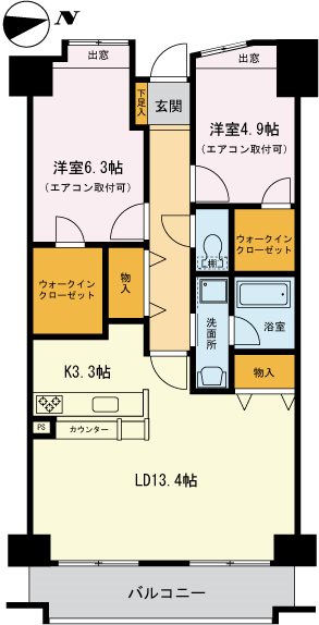 ウェストモンターニュ三ッ沢 103号室 間取り