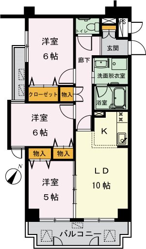 シャトーメルヴェーユ 201号室 間取り