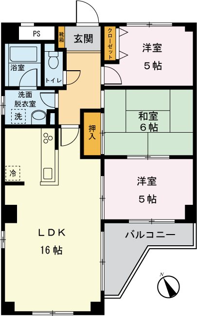 カーサフローラ 501号室 間取り