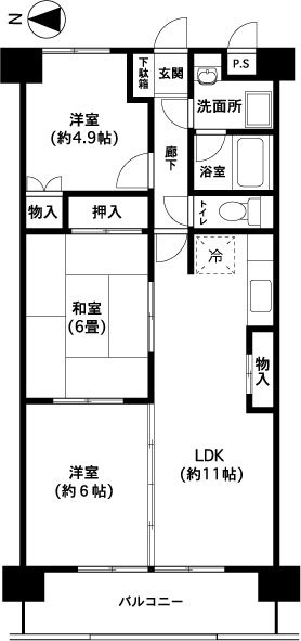モンテベーネ 203号室 間取り