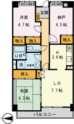 リヴィエール平井 402号室 間取り