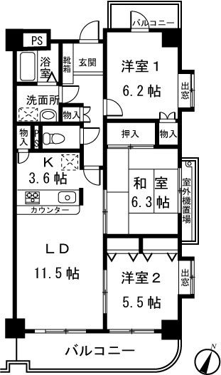 301号室 間取り