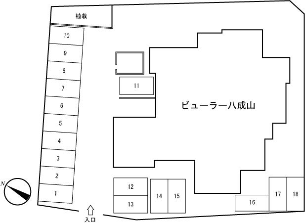 ビューラー八成山駐車場 18号室 間取り