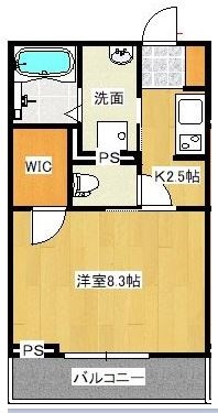 スカイコート 203号室 間取り