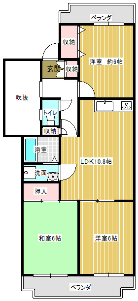 グリーンハイツたかはな 203号室 間取り