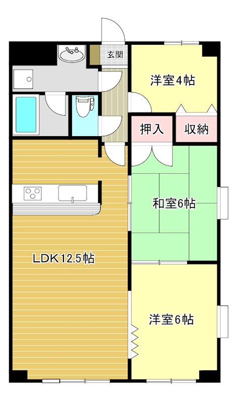MONA-B 304号室 間取り