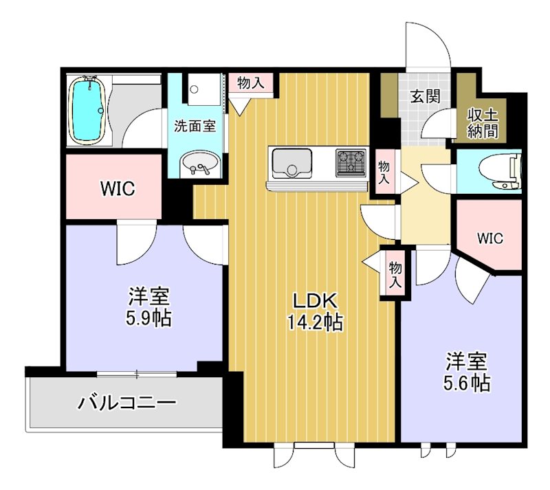 エルミタージュクール 103号室 間取り