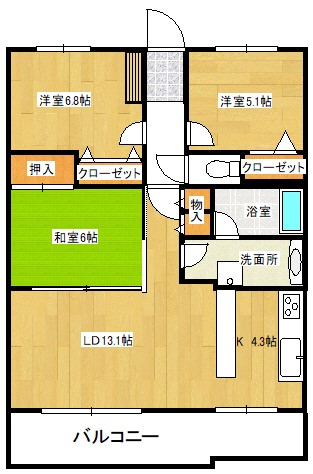 パティオタワー大宮 405号室 間取り