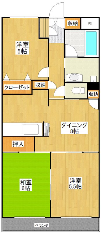 サンヴェルデ 205号室 間取り