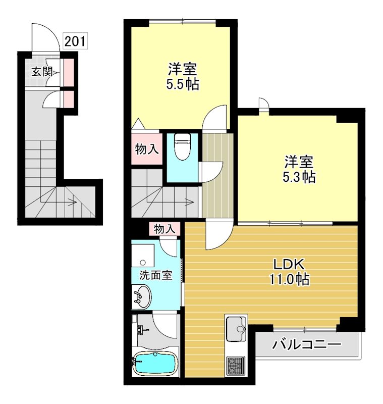 ラ・ディーグ　ドゥ 間取り図