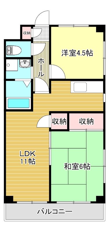 ビューフラッツオオキ 202号室 間取り