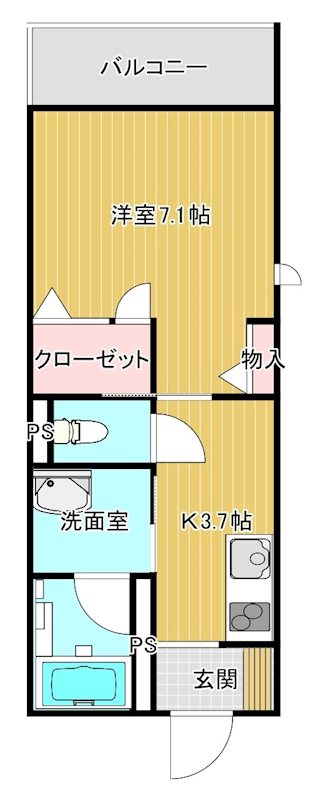 グランレーヴ新都心 306号室 間取り