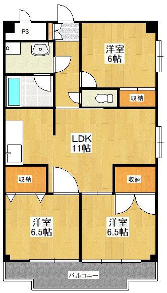 リバーサイドコート 401号室 間取り