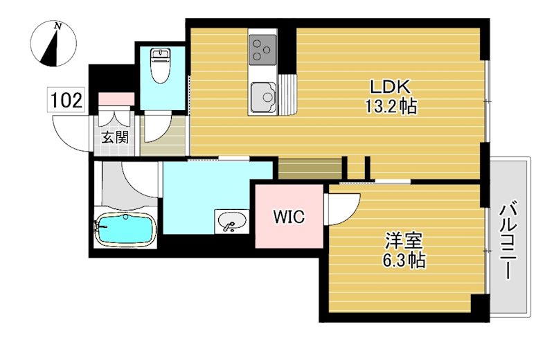 Noble (ノーブル） 102号室 間取り